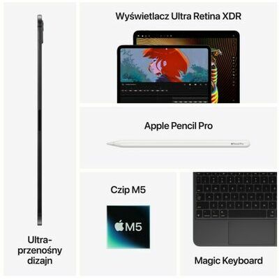 Apple iPad Pro 13-inch (M5), 512 GB, Space Black - front and back view