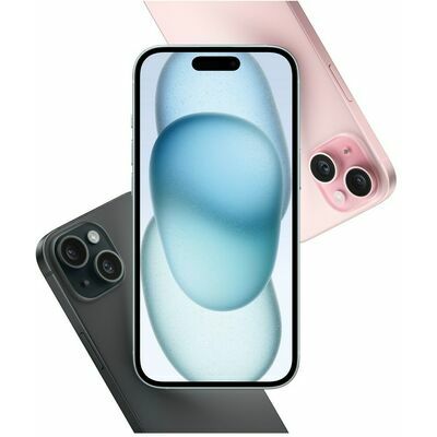 Apple iPhone 15, 256 GB, Black – front and back view