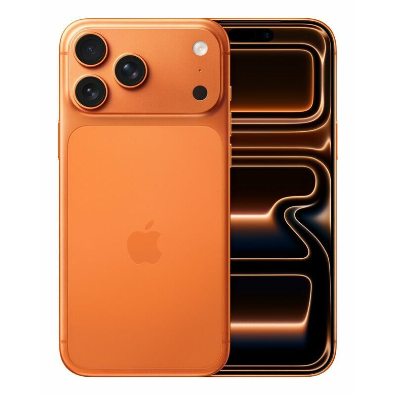 Apple iPhone 17 Pro Max, 512 GB, Cosmic Orange – front and back view