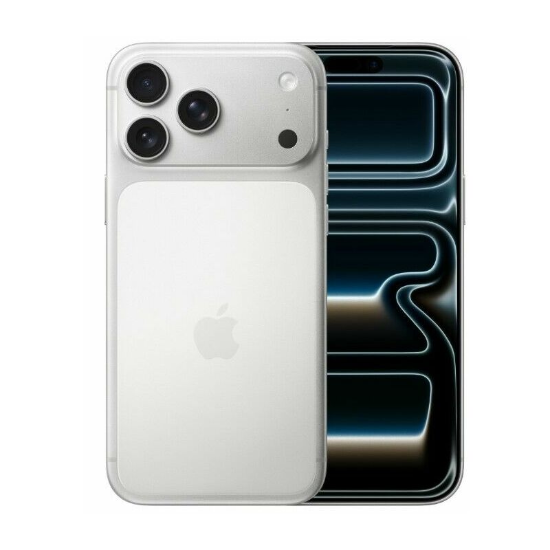 Apple iPhone 17 Pro, 1 TB, Silver – front and back view