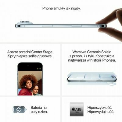 Apple iPhone Air, 1 TB, Cloud White – front and back view